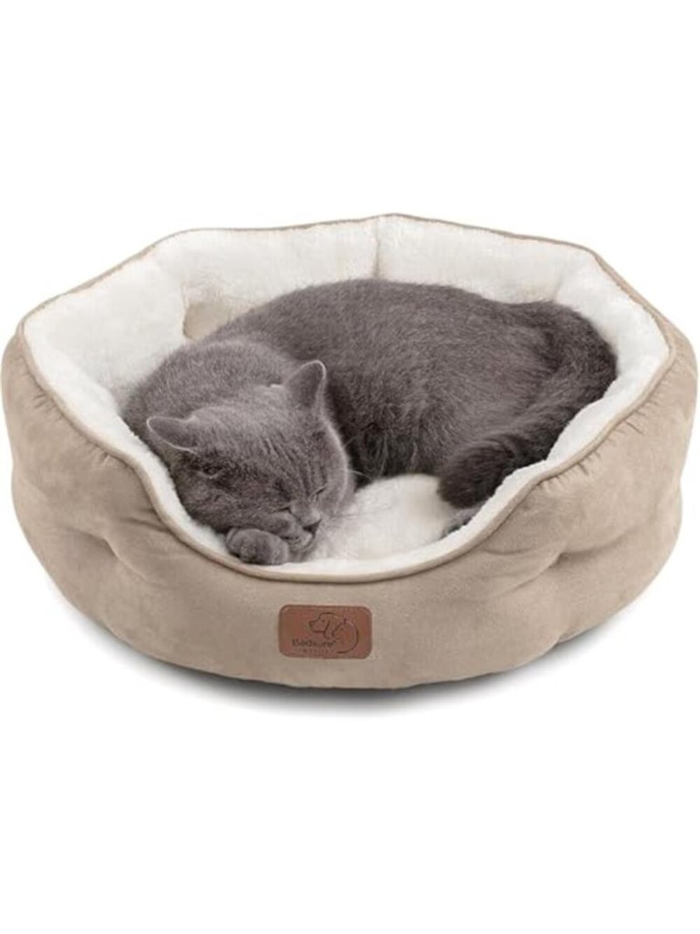 Small Dog Bed Washable,Round Cat Beds for Indoor Cats,20in Camel | Soft
